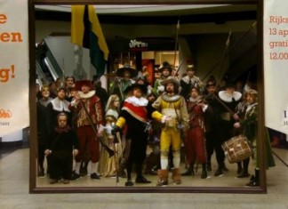 Flash mob recria pintura de Rembrandt “A Ronda Noturna”