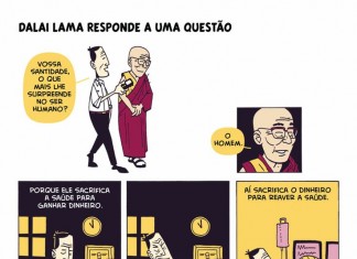 Dalai Lama responde a uma questão- tirinha