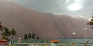 Nuvem gigante de areia espalha o medo entre moradores de Pereira Barreto (VÍDEO)