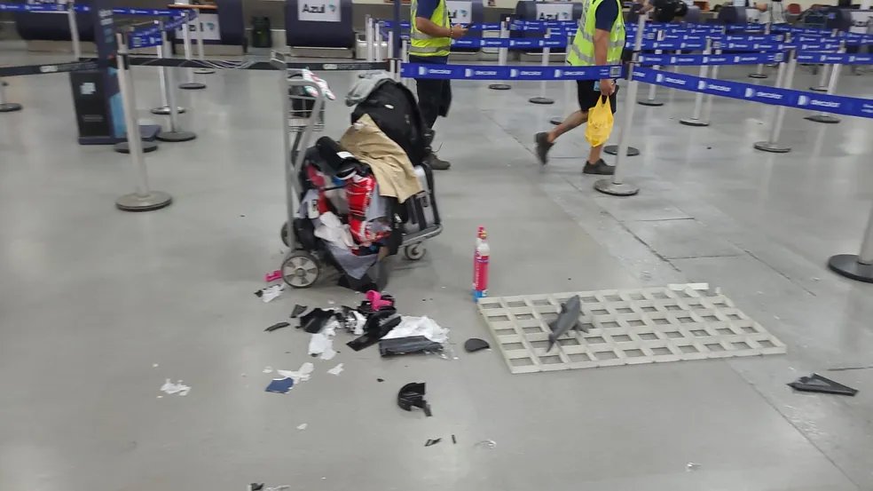 contioutra.com - Vídeo mostra mala explodindo no terminal do Aeroporto de Guarulhos