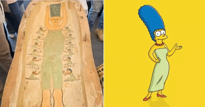 Desenho de “Marge Simpson” é encontrado em caixão de múmia no Egito