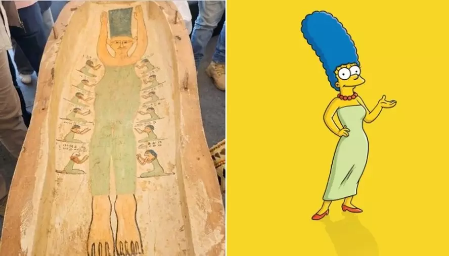 contioutra.com - Desenho de “Marge Simpson” é encontrado em caixão de múmia no Egito