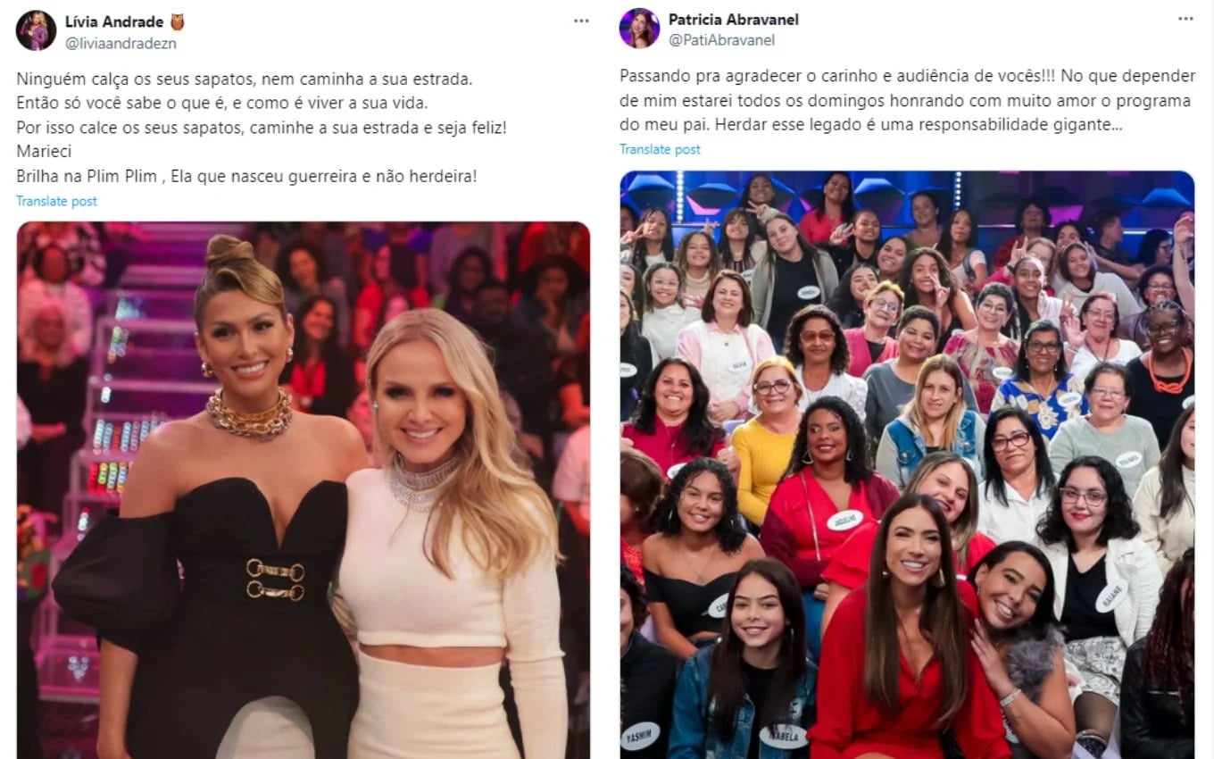 contioutra.com - Lívia Andrade envolve Eliana em suposta indireta a Patrícia Abravanel, que dá resposta à altura