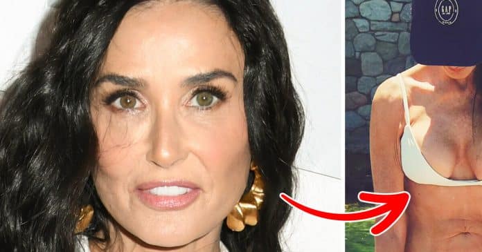 Demi Moore choca fãs ao exibir corpo de biquíni sem filtro aos 61 anos