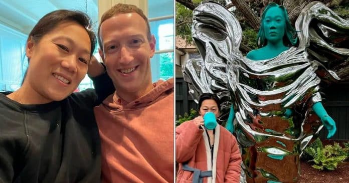 Mark Zuckerberg manda fazer estátua gigante da esposa para decorar sua casa