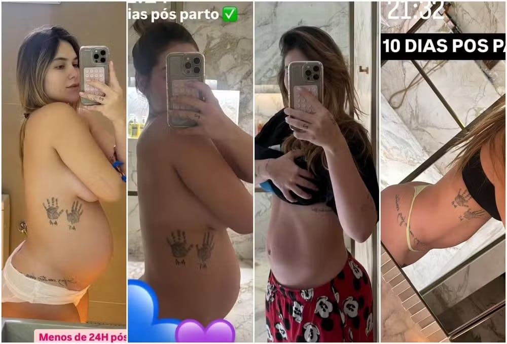 contioutra.com - Virginia Fonseca publica foto mostrando sua barriga 10 dias após o parto do terceiro filho