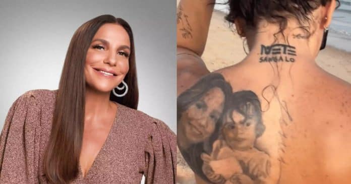 Ivete Sangalo se choca com as muitas tatuagens feitas por uma fã em sua homenagem